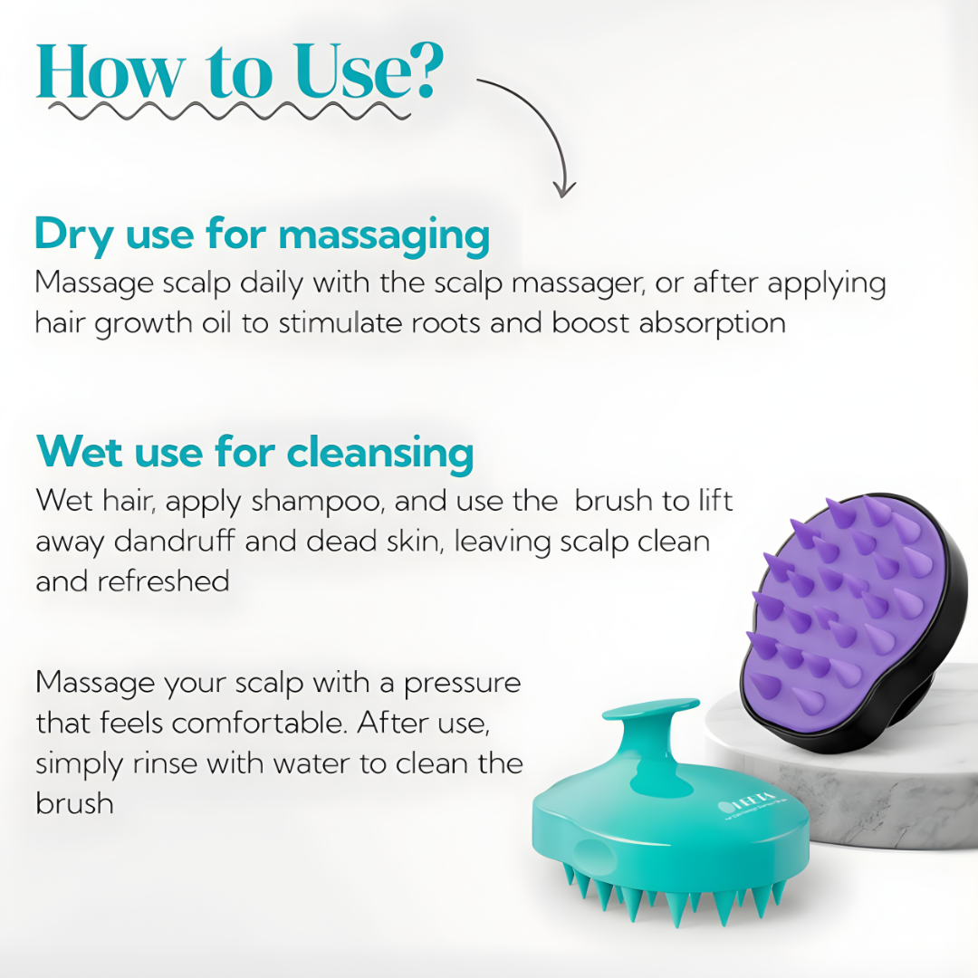 Scalp Massager Shampoo Brush with Soft Silicone Bristles - Image 4