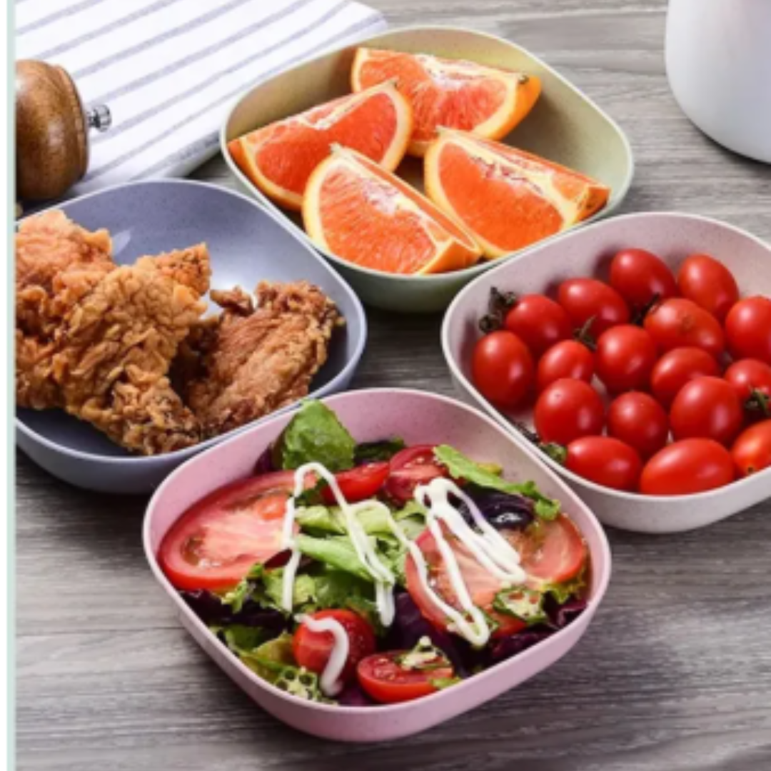 10Pcs Creative Food Grade Plastic Plates Set with Stand - Image 5