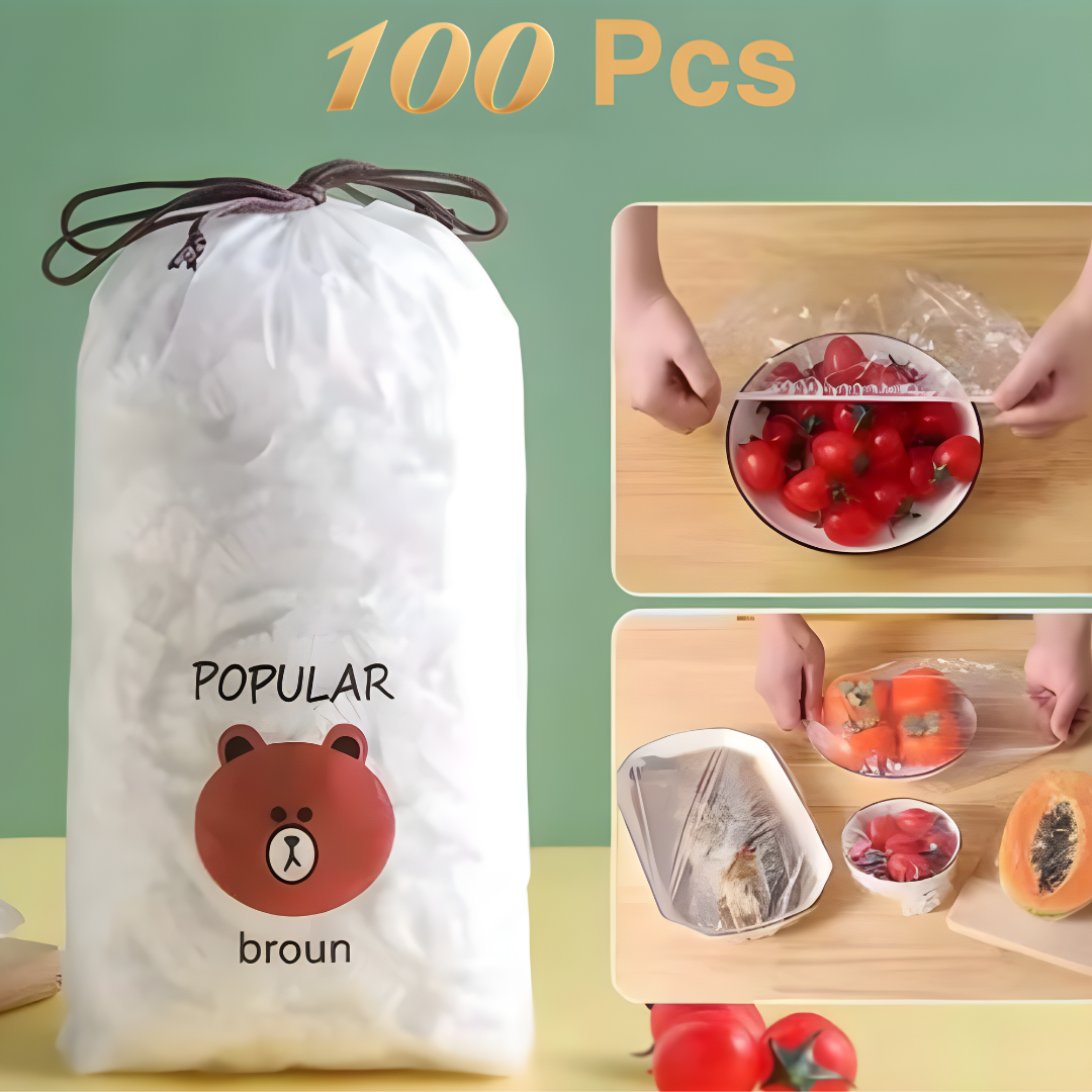 100Pcs Reusable Elastic Food Storage Covers