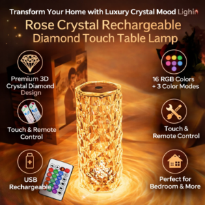 Crystal LED Lamp With Remote Control